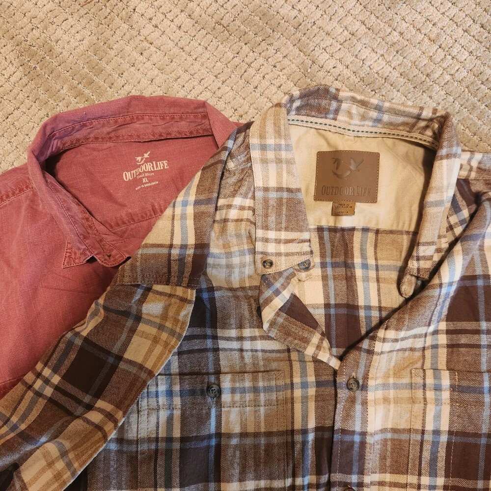 Two Men's Outdoor Life XL Button Down Shirts